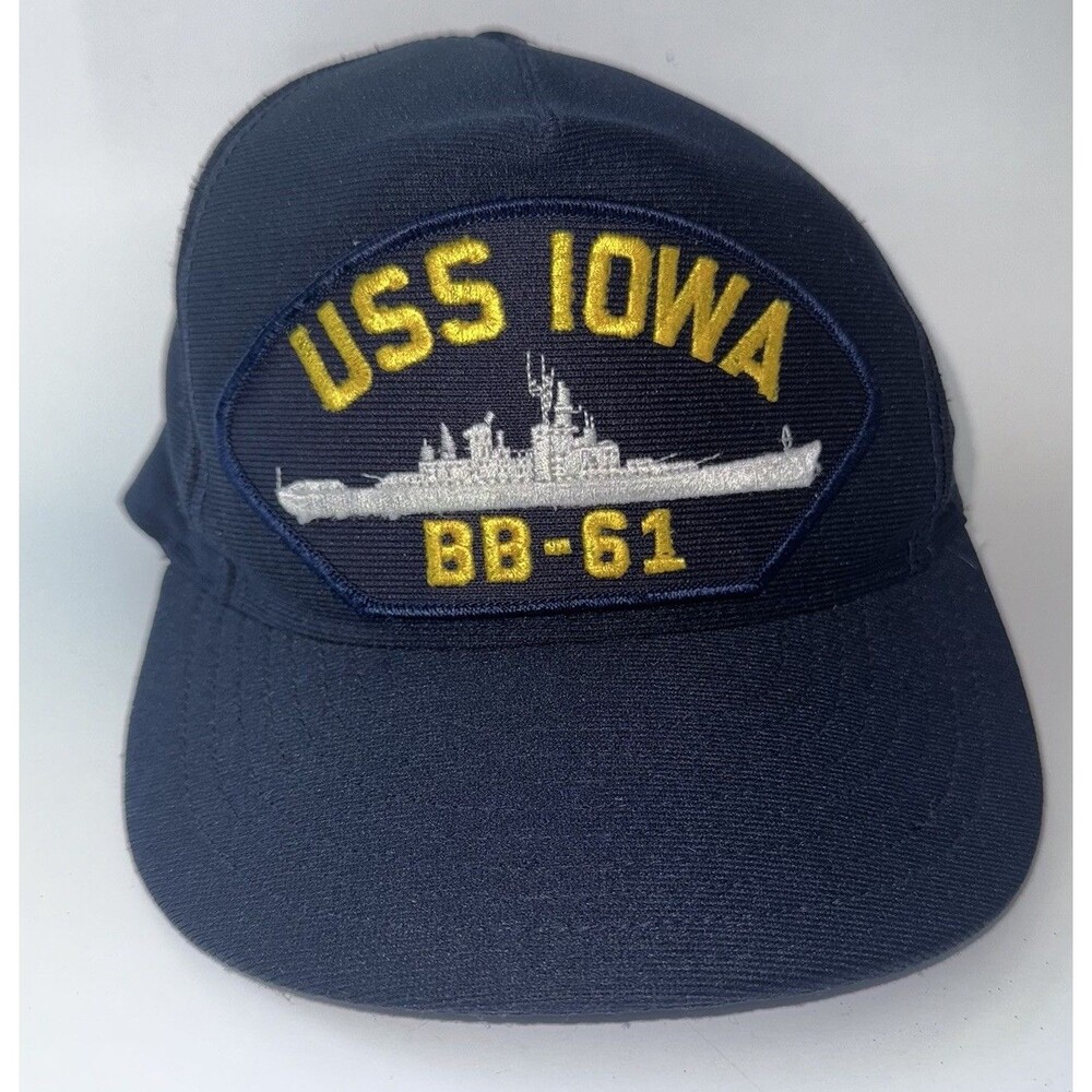 USS IOWA BB-61 HAT CAP USN NAVY SHIP BATTLESHIP GREY GHOST BIG STICK KOREA WAR